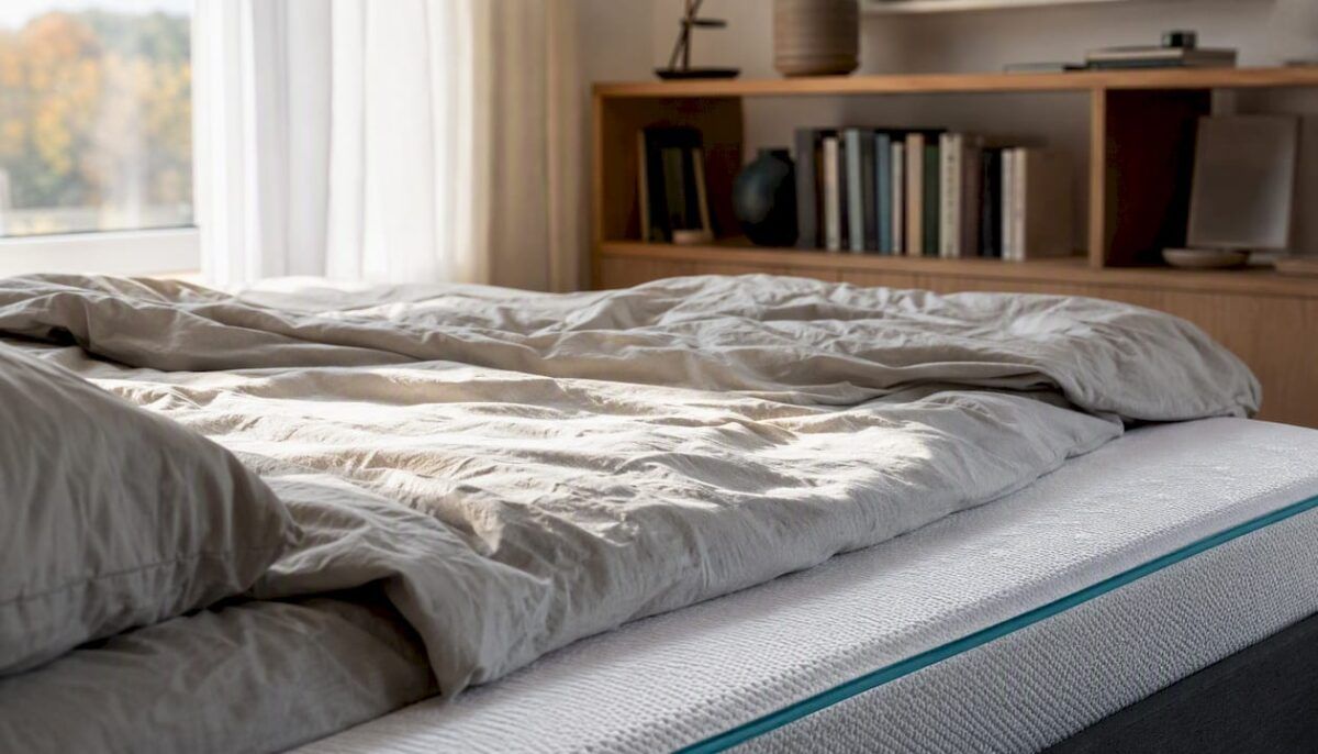 Vista de un colchón modular en un dormitorio sereno